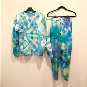 Blue Swirl Tie-Dye Sweatsuit